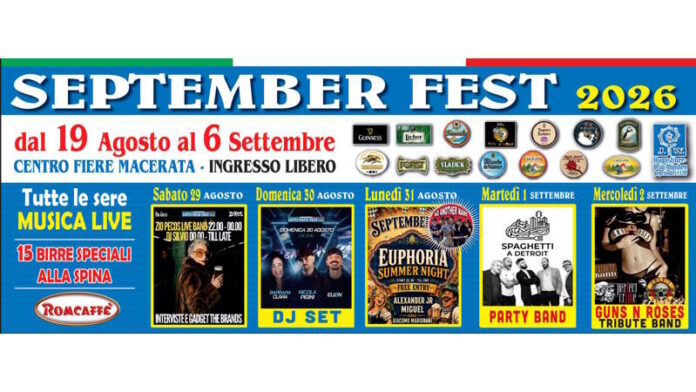 September Fest Macerata: cinque serate da non perdere tra San Giuliano, musica live e grandi tributi